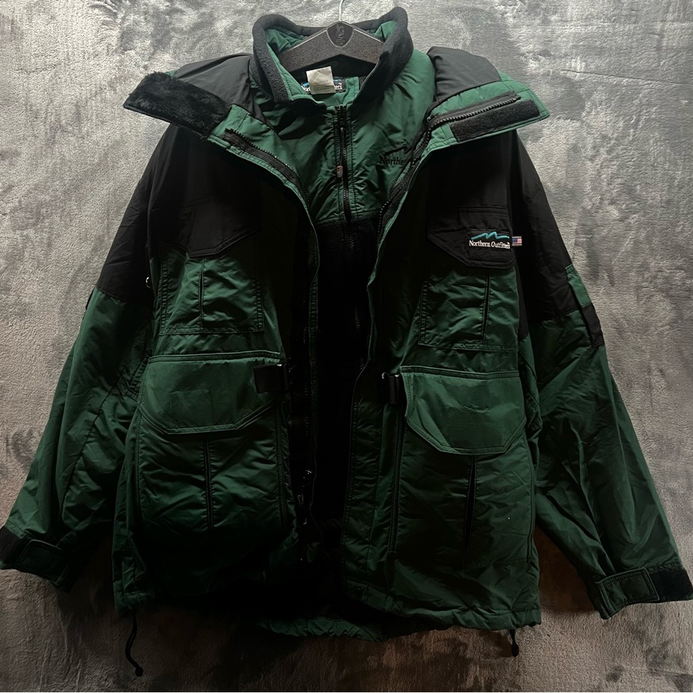 Northern Outfitters Arctic Expedition Made In USA Parka Shell + Green Fleece